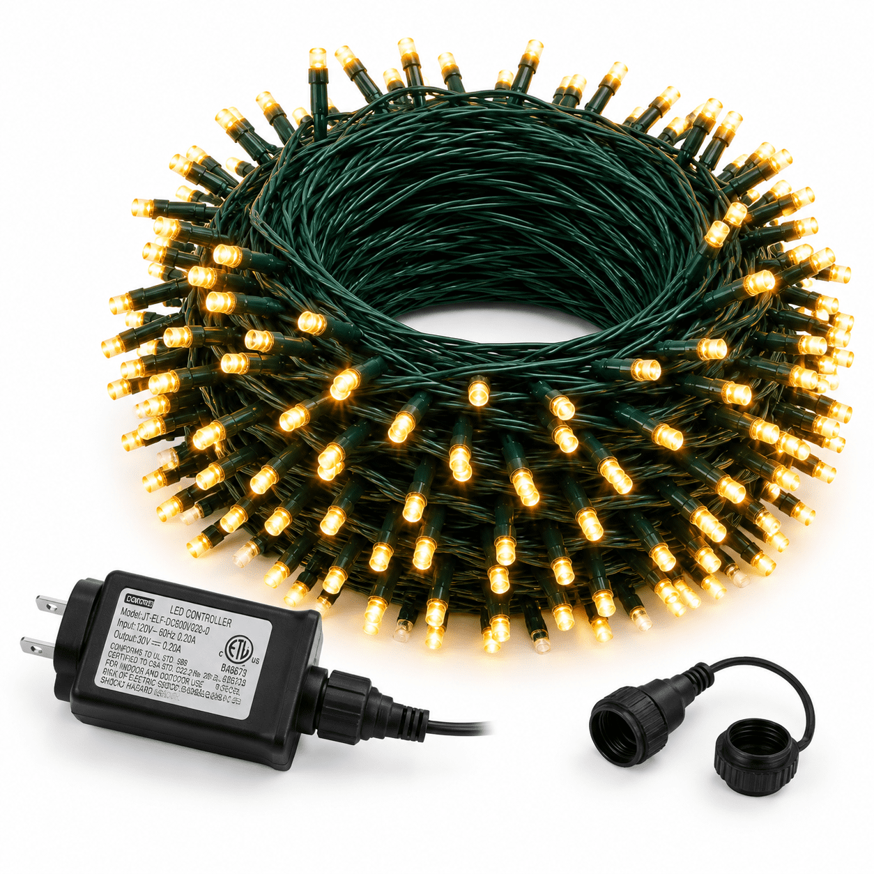 String And Wire Warm White 300 LED String Lights, 100 Ft Connectable Waterproof Green ...