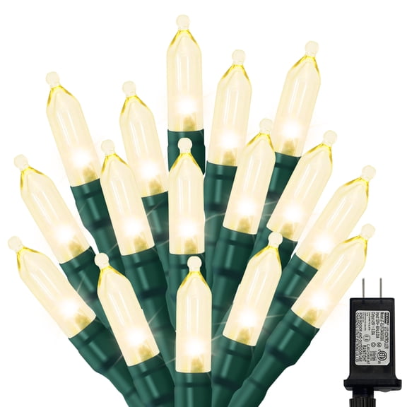 Warm White Christmas Mini Lights, 32.5FT 100 LED String Lights with 16 Light Modes, Fairy Lights Plug in for Outdoor Xmas Trees Garland Wreath Holiday Decorations