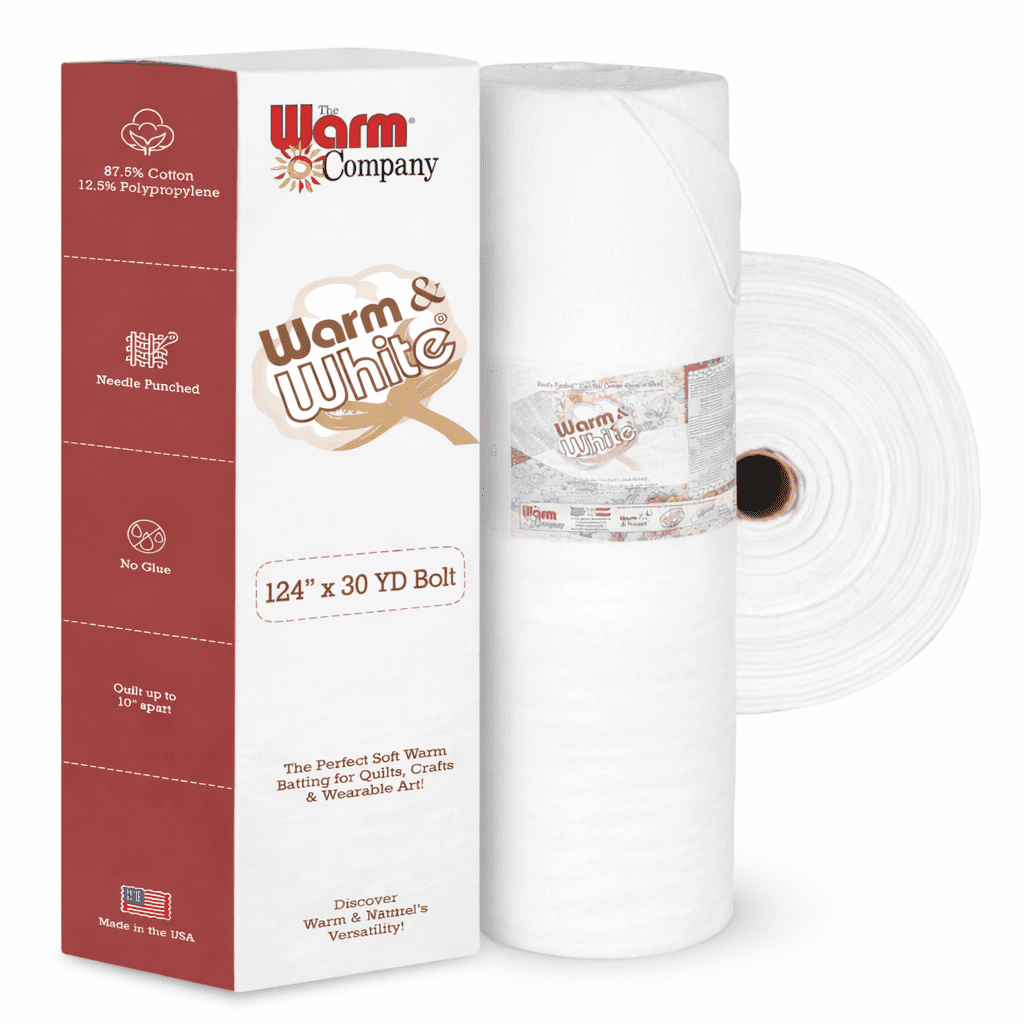 Warm & White Cotton Batting 124" x 30 Yard Bolt
