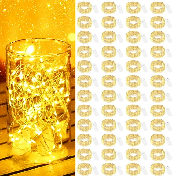 Warm White Fairy Lights Battery Operated - 7ft 20 LED Waterproof String Lights for Mason Jars, Vases, Table Centerpieces, Wedding Decorations, Christmas Tree, Indoor Outdoor Home Decor