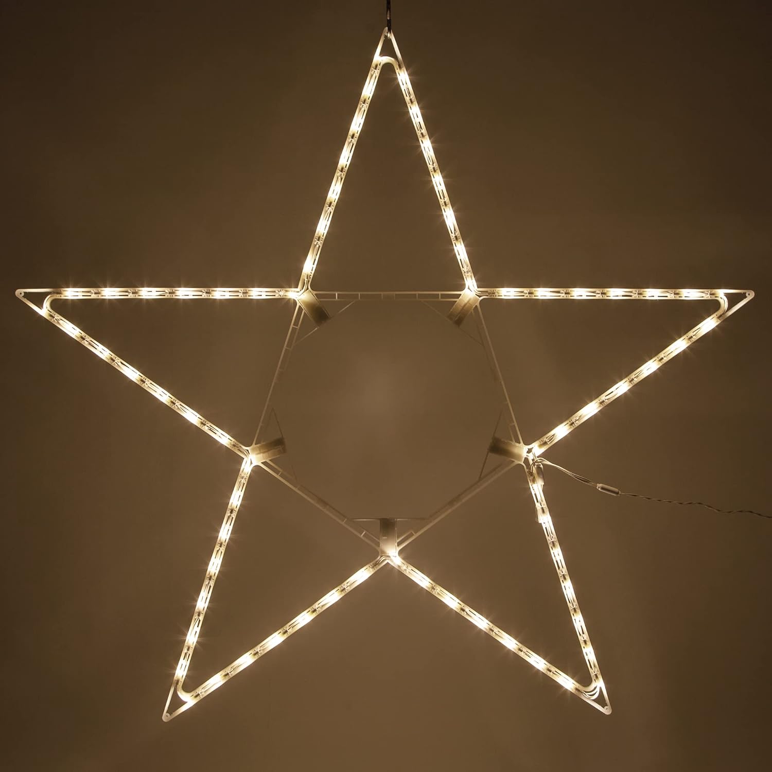 Warm White LED Christmas Star Decoration Folding Outdoor Star Décor, Lighted Christmas Star