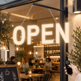 Warm White LED Open Sign 40