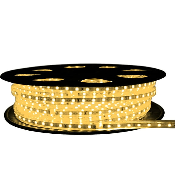 Warm White LED Strip Light - 120 Volt - High Output (SMD 5050) - 65 Feet