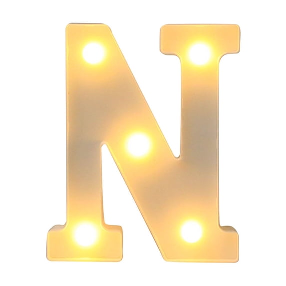 Warm White Led Battery Lights Abs Plastic Letters for Indoor Home Party Decoration, Wall Led Lights with Hanging or Standing Installation