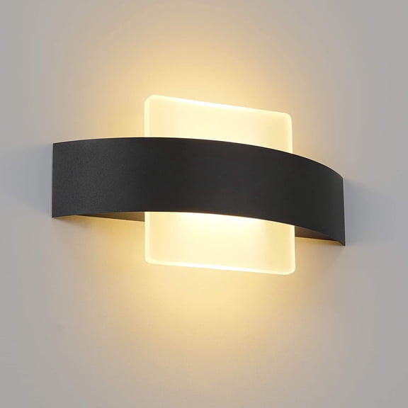 Warm White Led Wall Light Indoor Wall Sconce Living Room 4W Acrylic Modern Bed Lamp Black Night Lamp For Bedroom Living Room Study Staircase