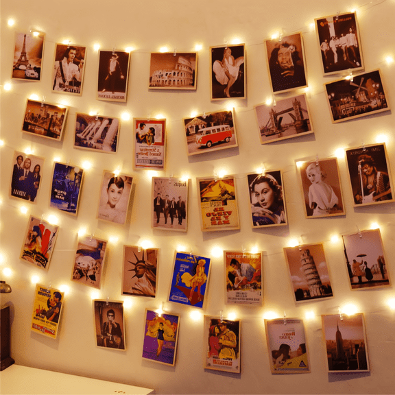 2 Pack 65.6 ft Photo String,USB Photo Clip Light,100 Clip String Lights,200 LED Photo Clips for Picture Party Bedroom Wedding,Warm White