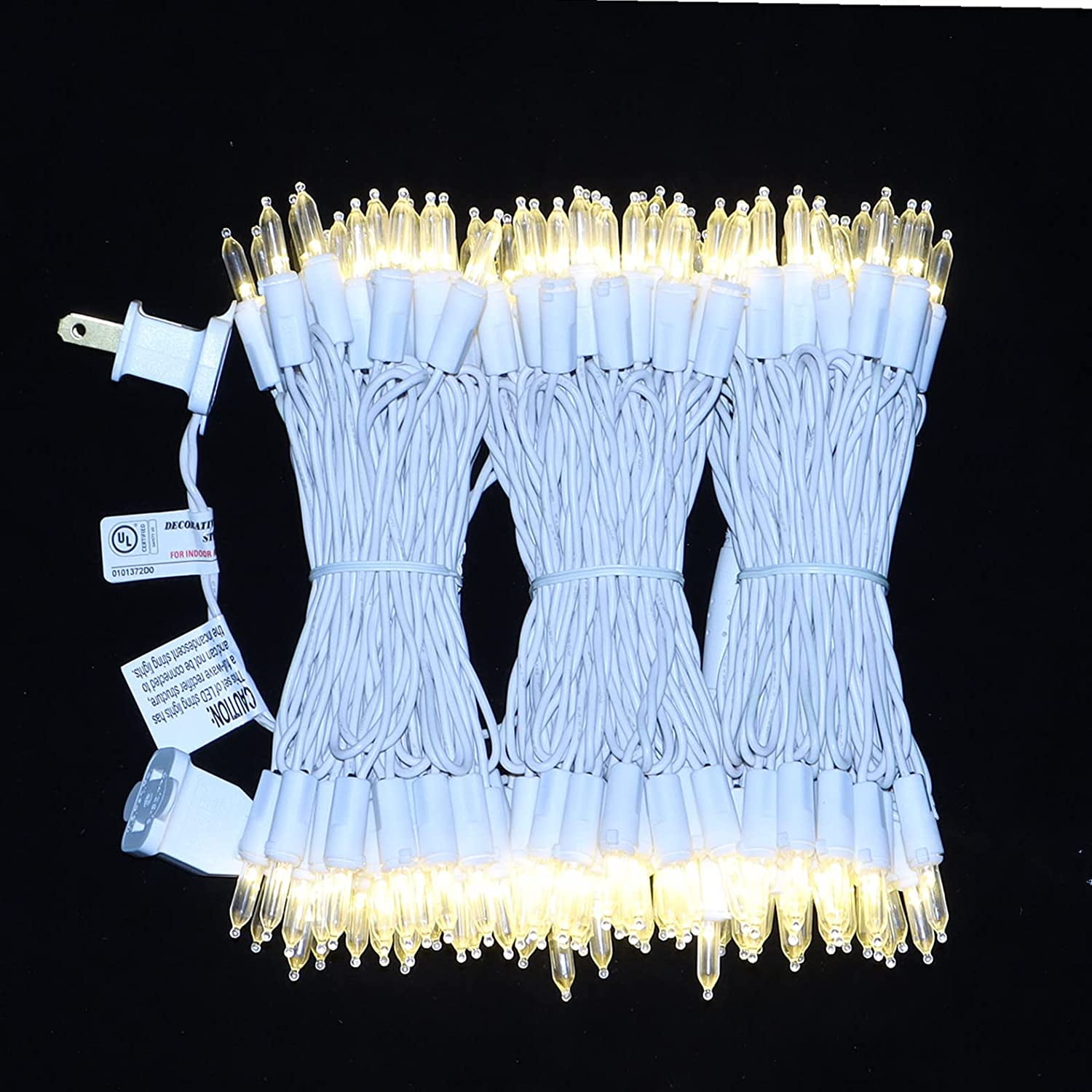 Warm White String Lights 150 LED Lights on 50 FT White Wire for