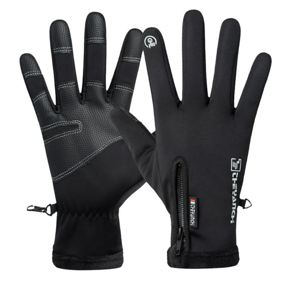 Warm Windproof Riding Gloves for Winter - Soft Velvet Screen Outdoor Sports Gloves for Biking, Skiing, Running, and Fitness