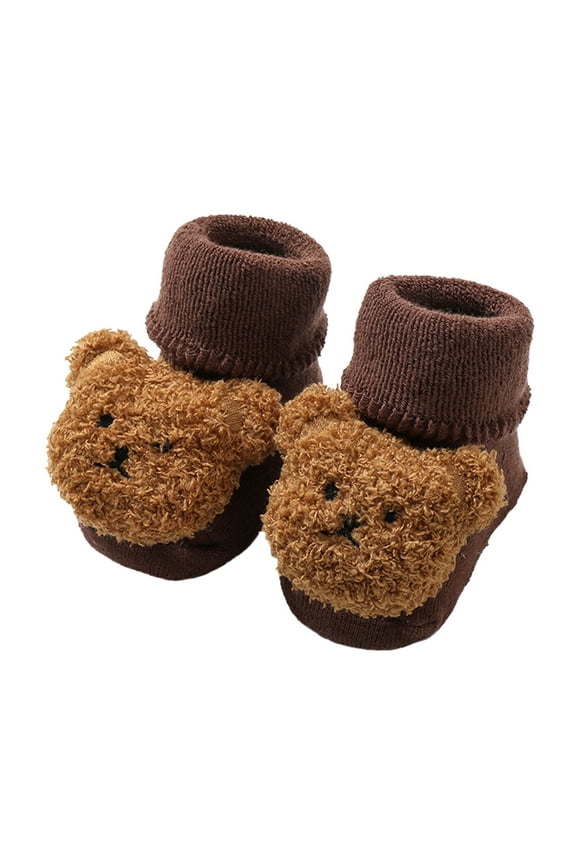Warm Winter Baby Shoes Cartoon Bear Shape Cute Baby Shoes Baby Soft Sole Shoes on Girls Squeaky Shoes Girls Baby Sneaker Crib Shoes Boys Moccasins Baby Boy Baby Boy Slippers 6-12 Month