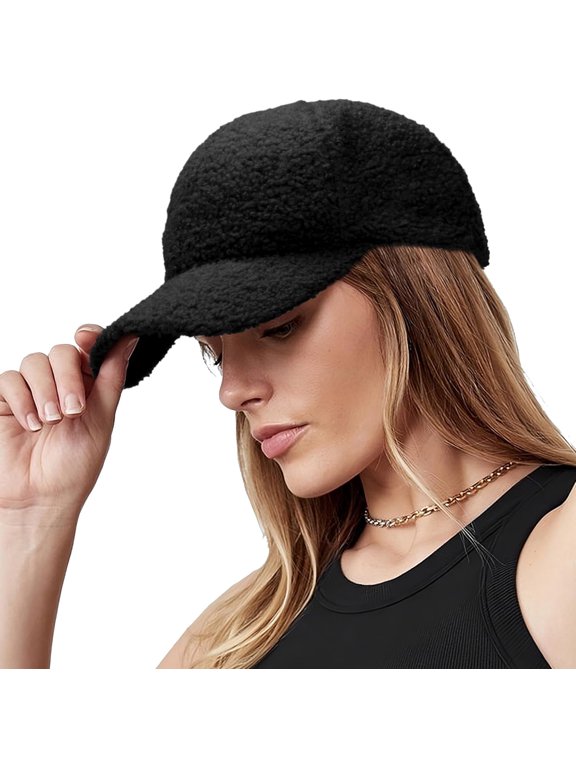 Warm-Winter Baseball-Caps Teddy-Fleece Faux-Lamb-Wool Hip-Hop Cap for Men Women
