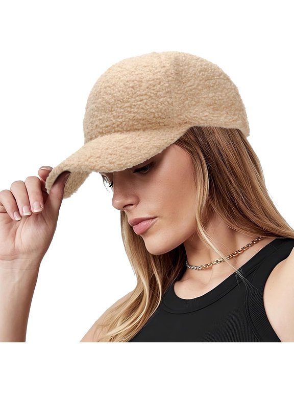 Warm-Winter Baseball-Caps Teddy-Fleece Faux-Lamb-Wool Hip-Hop Cap for Men Women