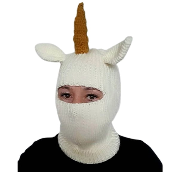 Warm Winter Caps Knit Hat with Ears Devil Horns Pranky Knitted Cap Ski Unisex Soft Headwear for Men Women