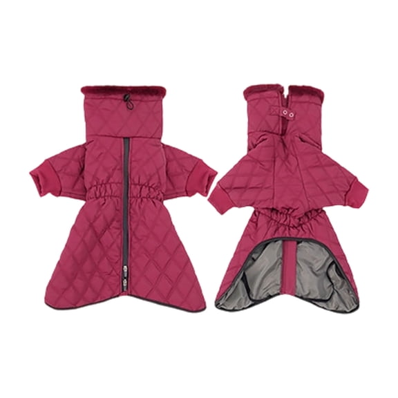 Warm Winter Coat for - Cozy Double Zipper Turtleneck Jacket with Two Leg Openings for Small to Large Dogs and Cats Windproof and Cold Weather Apparel
