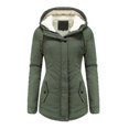 thumbnail image 1 of Warm Winter Coats for Women Fashion Parka Jacket Plush Collar Hooded Outwear Fleece Chunky Thicken Puffer Coat, 1 of 5