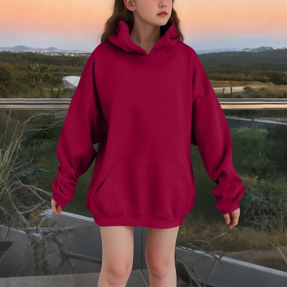 Warm Winter Fleece Hoodie for Boys Girls Long Sleeve Casual Pullover Soft Comfortable