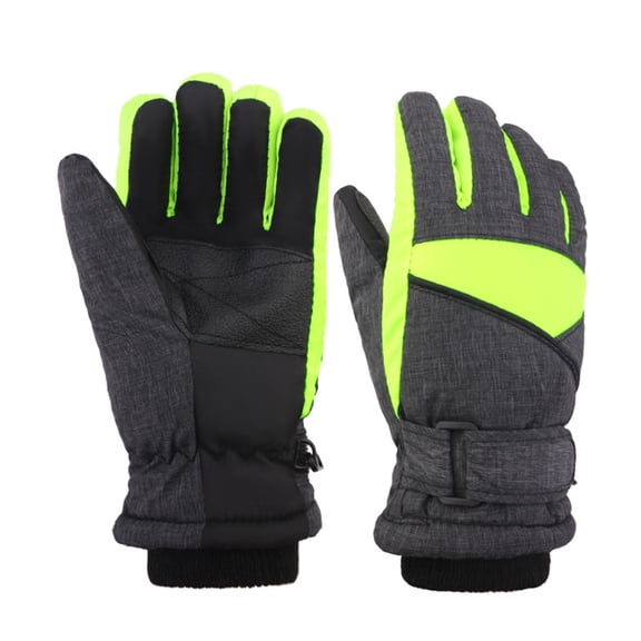 Warm Winter Gloves for Kids Double Layered Windproof Split Finger Mitts Skiing Accessories with Reinforced Hand Part