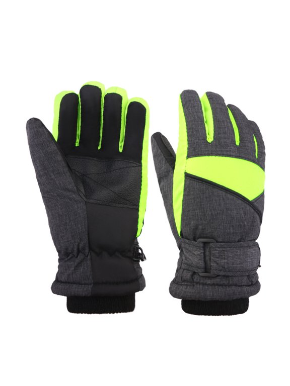 Warm Winter Gloves for Kids Double Layered Windproof Split Finger Mitts Skiing Accessories with Reinforced Hand Part