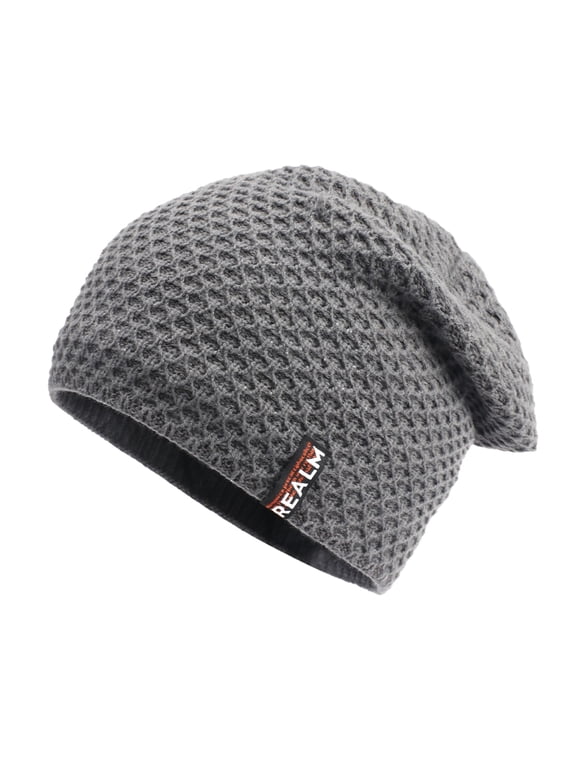 Warm Winter Hats for Women Lined Knit Warm Thick Breathable & Cozy Stretchy Chemo Headwear Cuff Beanie Hat Knit Chunky Snow Cap Knitting Skull Beanies Head Coverings For Gray One Size