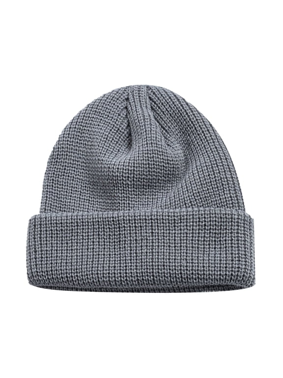 Warm Winter Hats for Women Running Beanie Thermal Beanie Soft Slouchy Warm Cuffed Beanie Hat Short Beanie Ski Cuff Cap with Pom Slouchy Beanie Furry Hat Mens Beanie Gray One Size