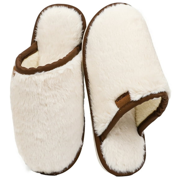 Warm Winter Home Cotton, Anti Slip Couple Cotton Slippers For Women's, Thick Sole Plush In Autumn And Winter Indoor Household Men's/ Women's Slippers, Christmas Gifts, White