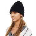 thumbnail image 1 of Warm Winter Knit Cuffed Beanie Cap for Women Men Daily Slouchy Ski Hat Cap- Black, 1 of 6