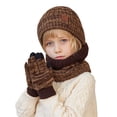 thumbnail image 1 of Warm Winter Knit Hats Gloves Neck Scarf 3 Piece Set Knit Thick Winter for Unisex Children,Size:One Size, 1 of 6