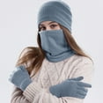 thumbnail image 1 of Warm Winter Knitted Wool Plus Velvet Padded Gloves Hats And Scarves Scarf Hat Gloves Set Women Scarf Hat Gloves Set Men Scarf Hat Gloves Scarf Hat Gloves Set Scarf Hat Gloves for Girls Scarf Hat, 1 of 4