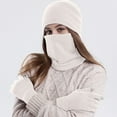 thumbnail image 1 of Warm Winter Knitted Wool Plus Velvet Padded Gloves Hats And Scarves Scarf Hat Gloves Set Women Scarf Hat Gloves Set Men Scarf Hat Gloves Scarf Hat Gloves Set Scarf Hat Gloves for Girls Scarf Hat, 1 of 4