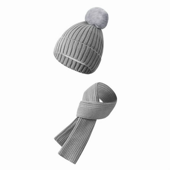 Warm Winter Knitted Wool Plus Velvet Padded Hats And Scarves