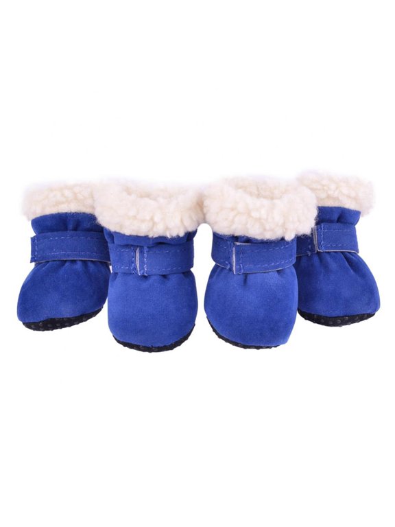 Warm Winter Little Pet Dog Boots Skidproof Soft Snowman Anti-Slip Sole Paw Protectors Small Puppy Shoes 4PCS