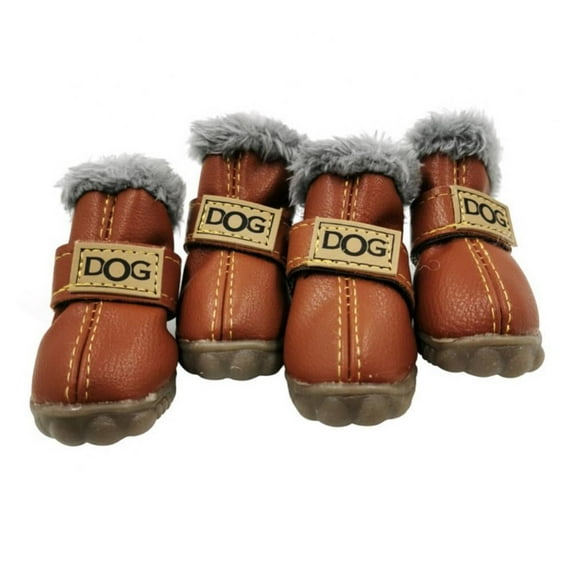 Warm Winter Little Pet Dog Boots Soft Anti-Slip Sole Paw Protectors Small Puppy Shoes 4PCS