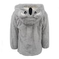 thumbnail image 1 of Warm Winter Plush Zip Hoodie with Cute 3D Cartoon Toy Koala Hat for Girl Women Gray Thick Bear Ears Loose Sweatshirt (Koala,M), 1 of 6