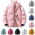 thumbnail image 1 of Warm Winter Puffer Coat for Men Viral Oversized Bubble Puffer Solid color Jackets Trend Stand Collar Double Zip Windproof Thermal Insulated, 1 of 5