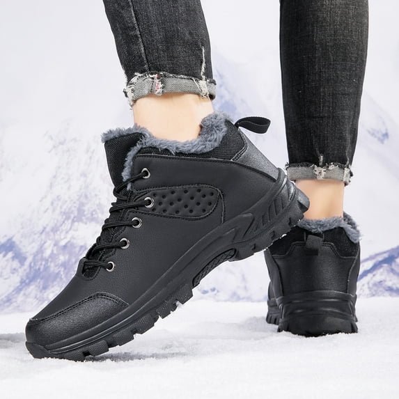 Warm Winter Shoes Mens Waterproof Ankle-High Hiking Boots Lightweight Outdoor Shoes for Trekking Trails