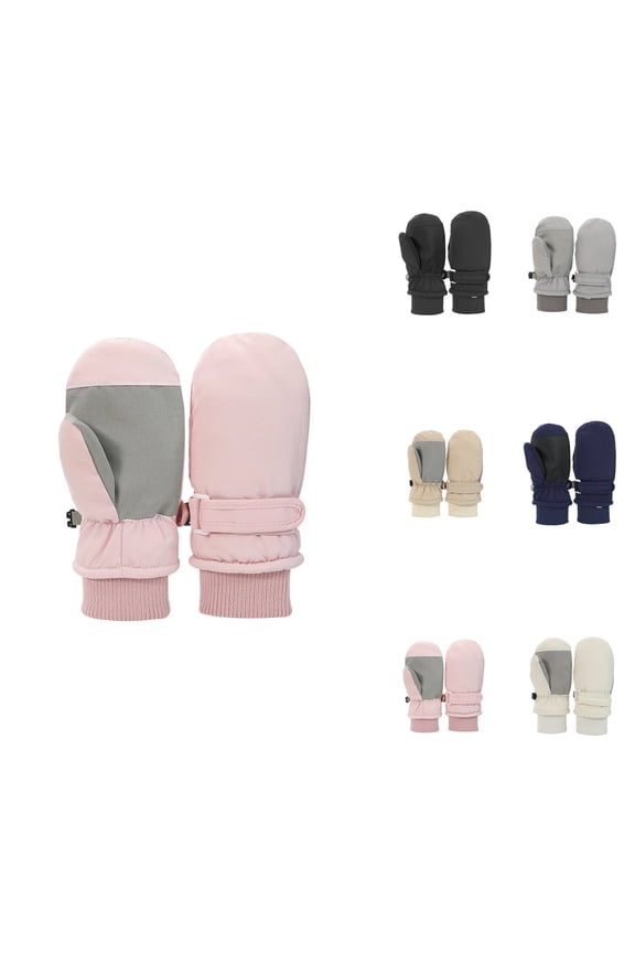 Warm Winter Ski Mittens for Toddlers and Kids, Waterproof Thinsulate Insulated Soft Thermal Gloves, Boys Girls Outdoor Snow Activities