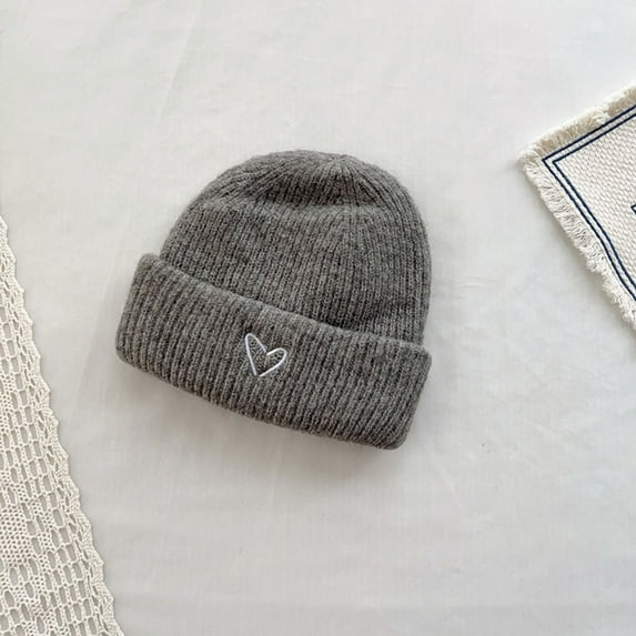 Warm Winter Soft Beanies Hat Windproof Kids Hats Ear Protection Cap Children's Knitted Hat Baby Beanie Cap GREY