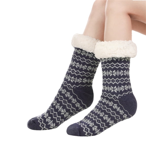 Warm Winter Stockings Women's Stockings Sheer Thigh High Socks Stay Up Hosiery with Lace Top for Party Wedding Stockings Women's Winter Soft Warm Cozy Fleece Lined Fuzzy Slipper Socks with