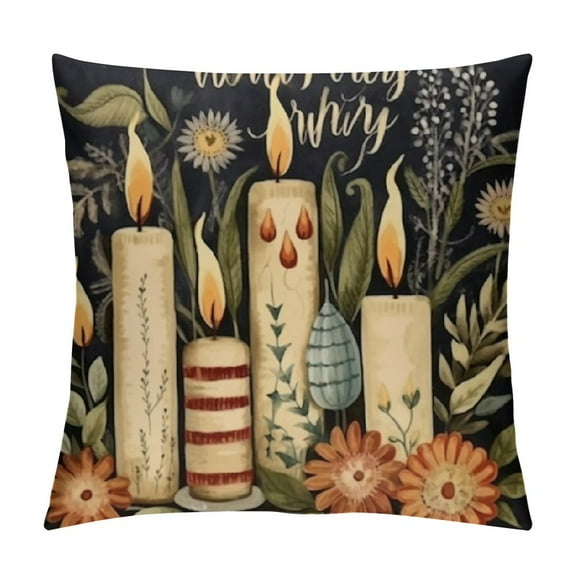 Warm Winter Wishes Decorative Throw Pillow Cover Reindeer Elk Skating Boots Let It Snow Decoration, Christmas Pine Tree Cones Candle Hot Cocoa Farmhouse Sofa Cushion Case Decor