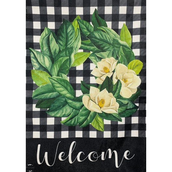 Warm Wishes Wreath Burlap Winter Christmas House Flag 40" x 28" SM-XLHN