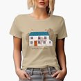 thumbnail image 1 of Warm Wishes with a Hand Drawn House in Winter or Christmas Season Art Merch Gift, Tan T-Shirt, 3XL, 1 of 5