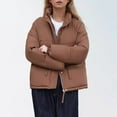 thumbnail image 1 of Warm Women's Short Jacket With Stand Collar Thick And Cozy Winter Coat Loose Fit Bread Jacket For Cold Weather Petite for Women Womens Utility Jacket Hooded Women S Coats And Jacket Womens Utility, 1 of 6
