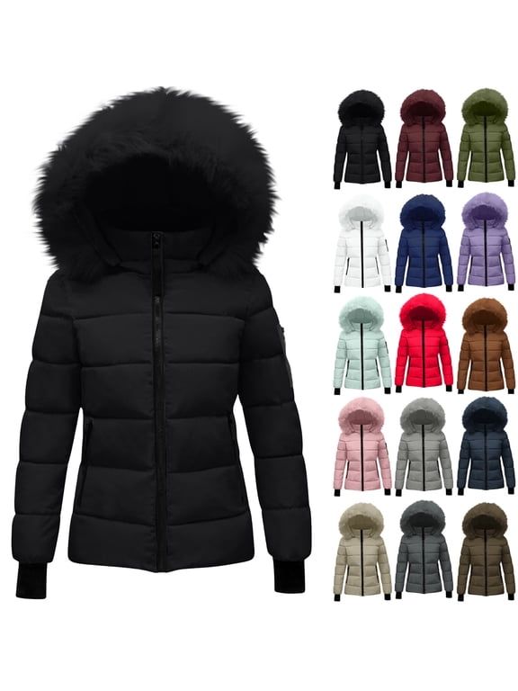 Warm Women's Winter Coat Hooded Puffer Jacket Women's Winter Cotton Jacket With Hood, Waist, And Plush To Overcome Outer Coat