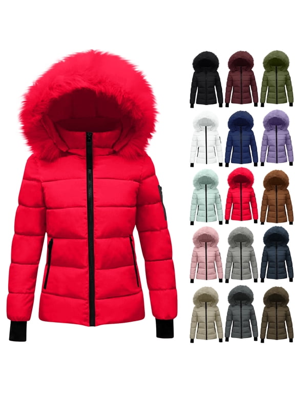 Warm Women's Winter Coat Hooded Puffer Jacket Women's Winter Cotton Jacket With Hood, Waist, And Plush To Overcome Outer Coat