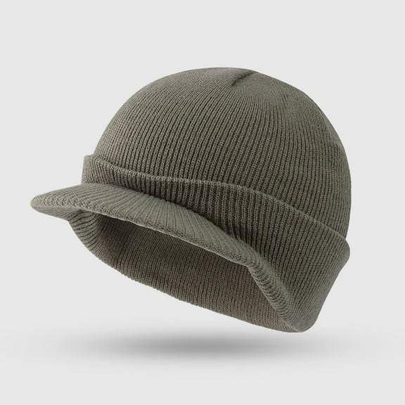 Warm and Cold-Proof Duckbill Cap Autumn Winter Short Brim Ear Protection Hat Men's Knitted Hat