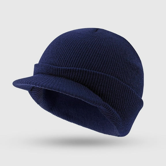 Warm and Cold-Proof Duckbill Cap Autumn Winter Short Brim Ear Protection Hat Men's Knitted Hat