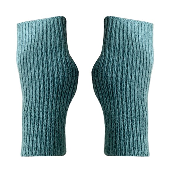 Warm and Stylish Knitted Half Finger Women's Mittens with Touch Screen Function for School - Solid Color, Striped Texture