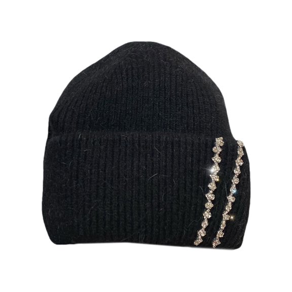 Warm and Stylish Knitted Hat Trendy Rhinestones Winter Hat Unisex Headwear Stylish Ladies' Winter Accessory