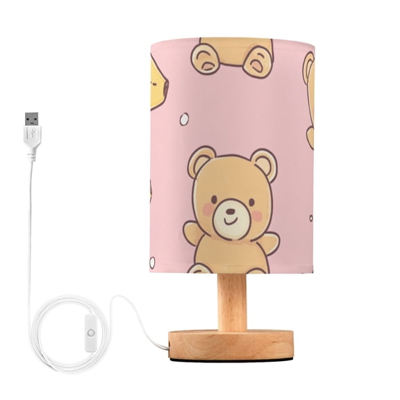 Warm atmosphere lampshade table lamp, bedroom bedside creative decoration table lamp, adjustable brightness. Bears and Bananas