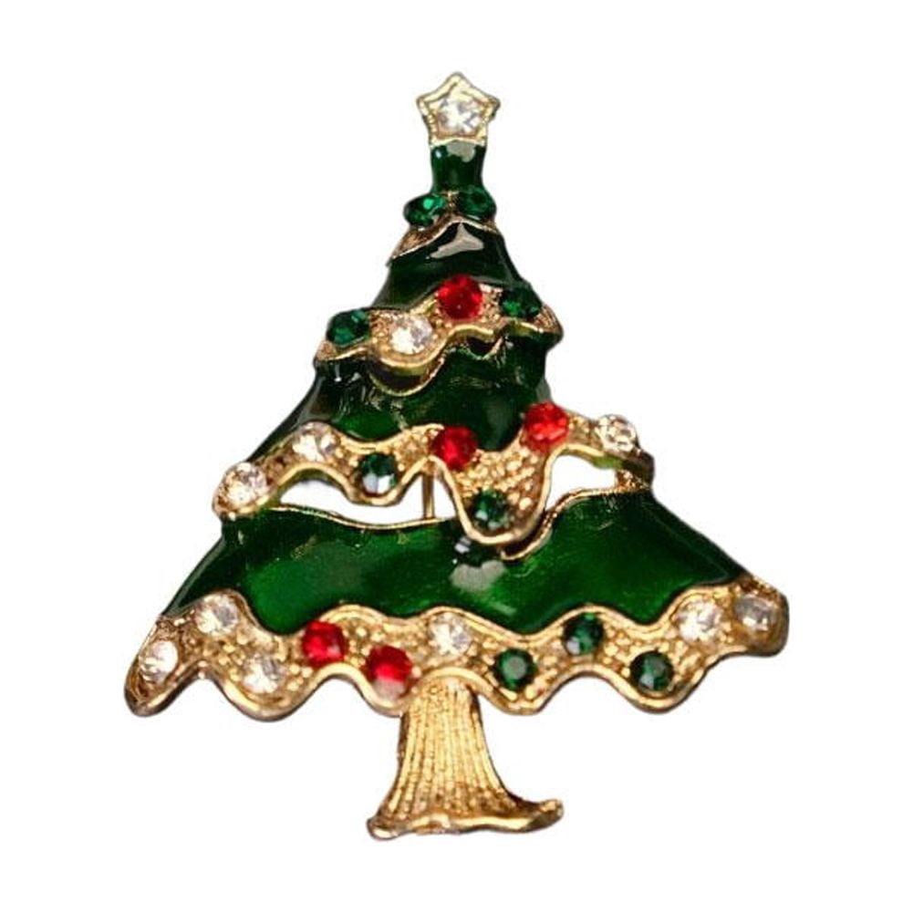 WarmFuPalace Christmas Brooch Enamel Holiday Pin Badges, Santa Tree ...