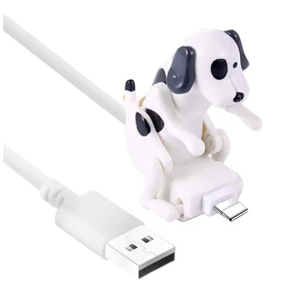 WarmFuPalace Funny Moving Dog Charging Cable, 4ft Type-C USB Data Sync Cord Creative Gift